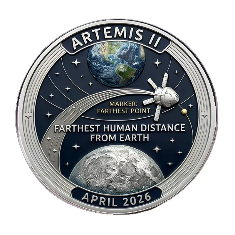 Artemis II Mission Commemorative Lapel Pin – NASA Space-Themed Brooch, Historic Crewed Lunar Flyby Collectible, Unisex Gift for Space Lovers
